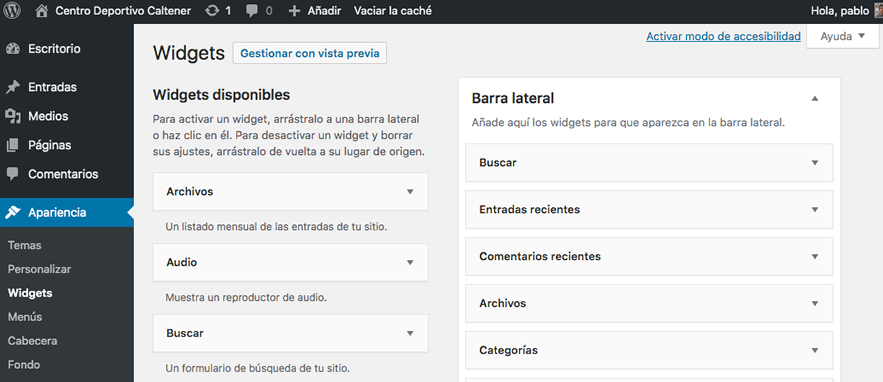 widgets wordpress
