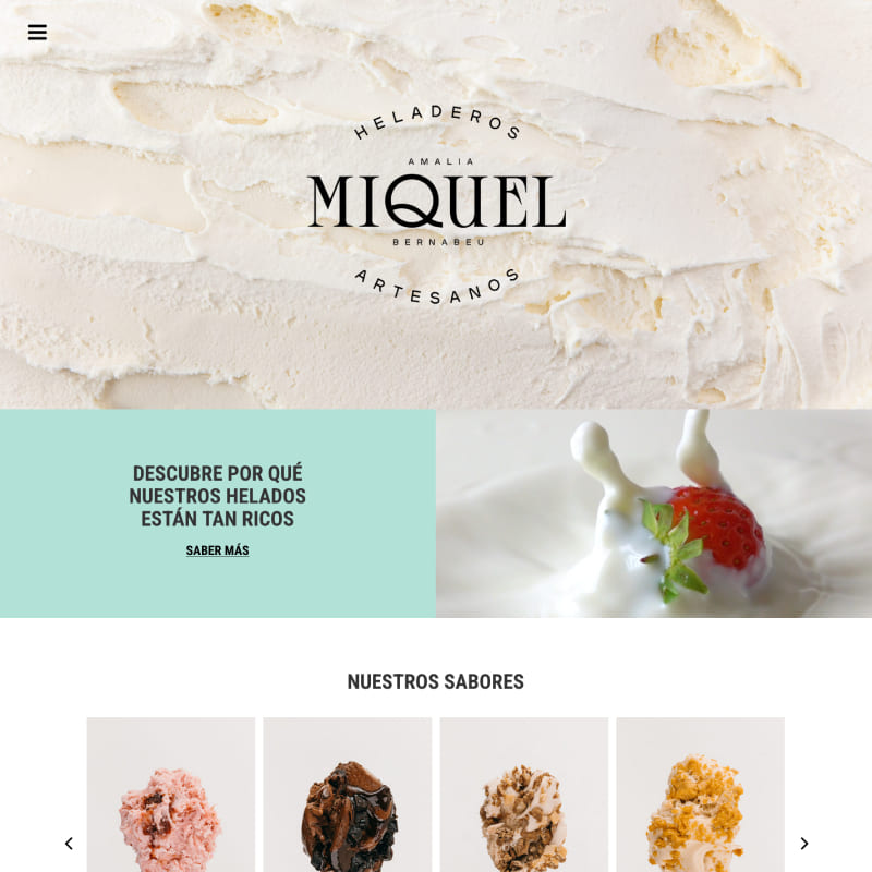 diseño web con wordpress diseño página web helados