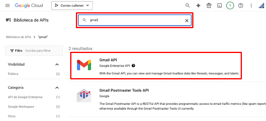 crear gmail api para hacer envío smtp en wordpress