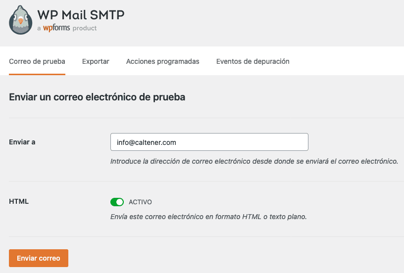 probar envíos desde gmail con smtp usando wp mail smtp en wordpress